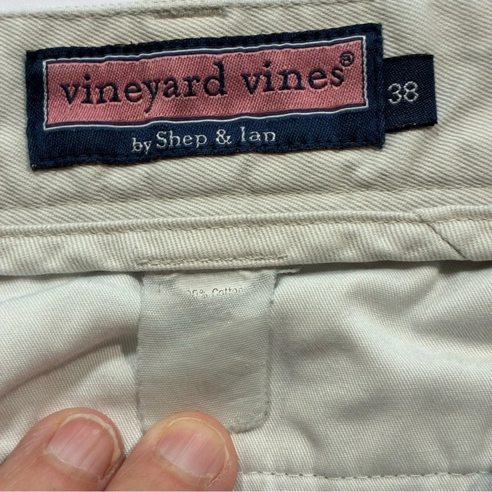 Vineyard Vines Men's Club Shorts 38 Beige Stone Golf Casual Cotton Flat Front